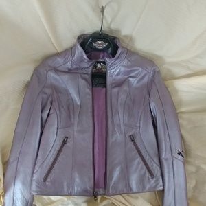 Purple Harley Davidson Leather Jacket/Coat